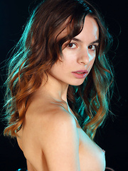 Debora A flaunts her wet, tight body in the studio.